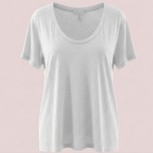 [[Treasure & Bond]] White Short Sleeve Burnout Tee